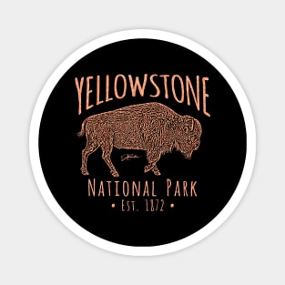 Yellowstone National Park Walking Bison Magnet